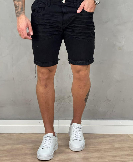 Bermuda Jeans Negra Masculina Lisa Skinny - City Denim86