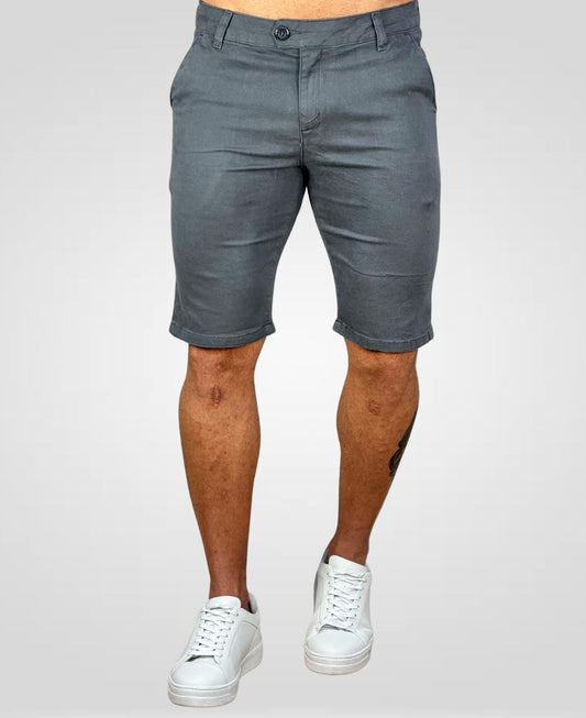 Bermuda Sastre Gris Oscuro Masculina Lisa - Paladho´S Jeans Wear